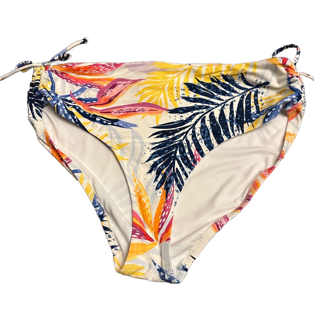 CALIA Women’s Ruched Mid Rise Swim Bottoms XL NWT